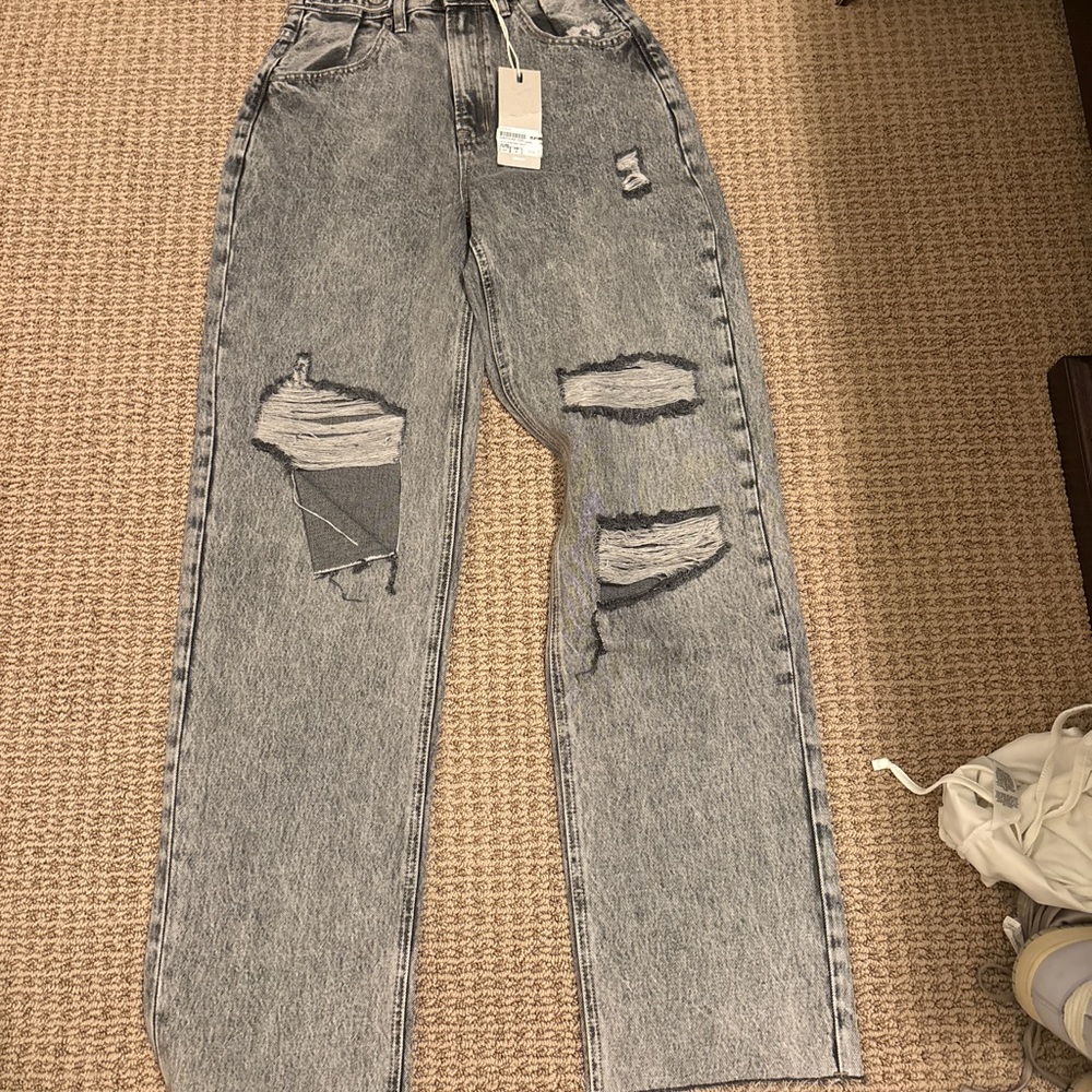 Zumiez Black Distressed Women's Straight Leg Jeans
